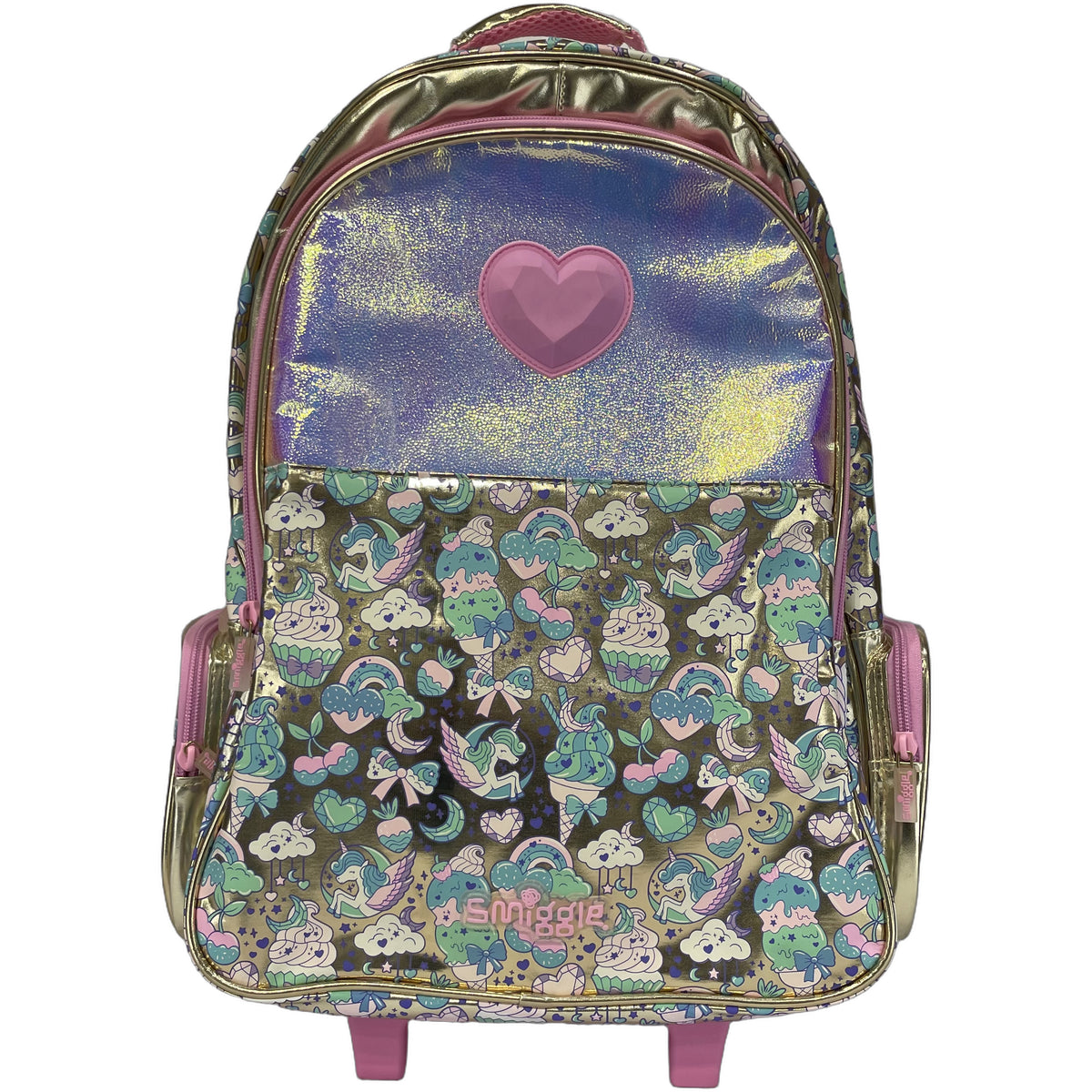 Smiggle Unicorn Heart Trolly Backpack